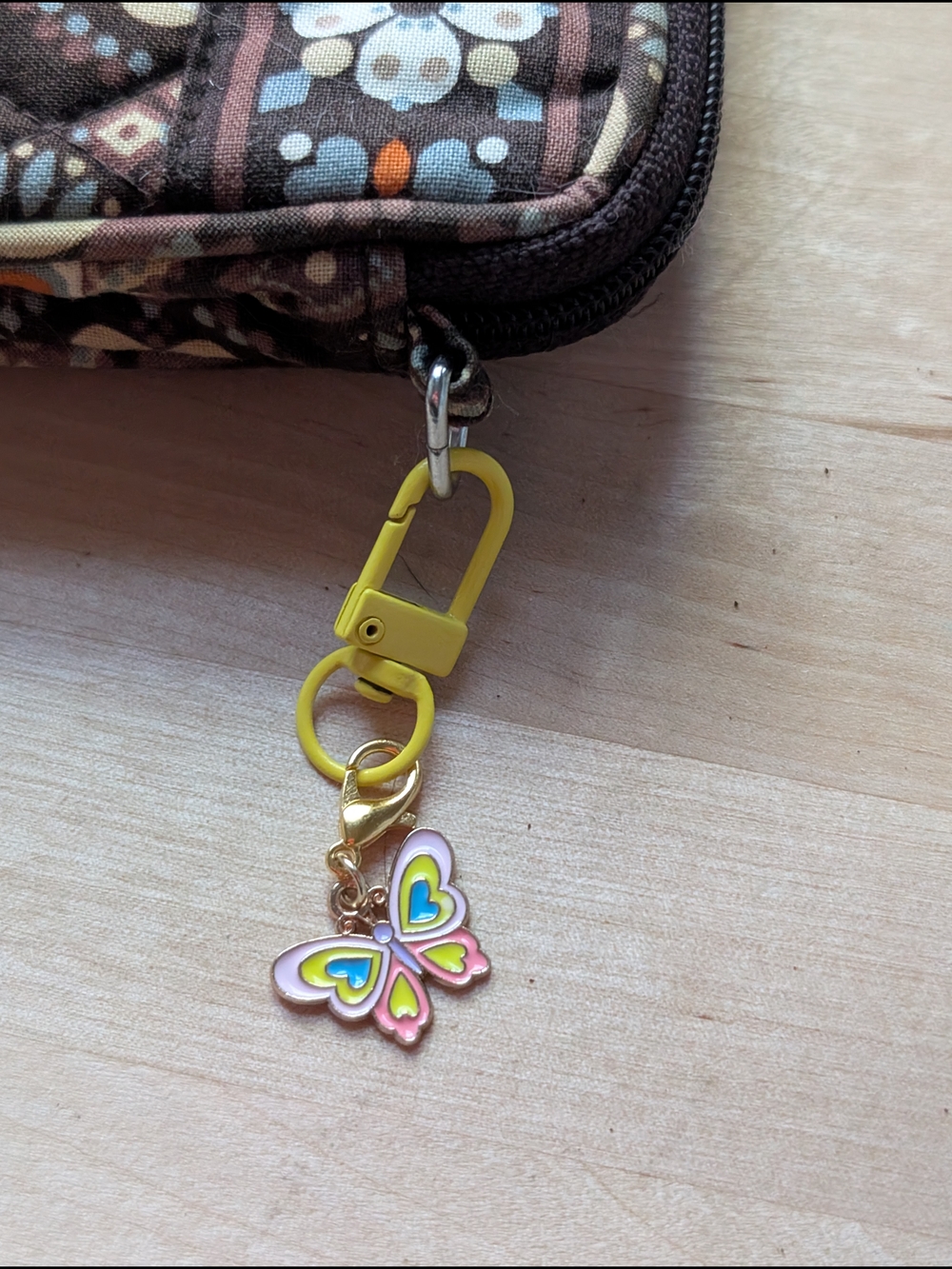 Yellow Butterfly Charm Keychain - Picture 3 of 4